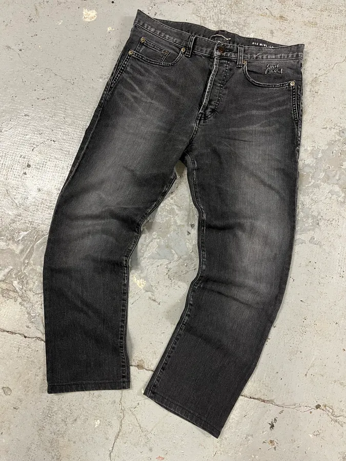 SS2020 Yves Saint Laurent Dark Grey Denim Slim Jeans - Image 5