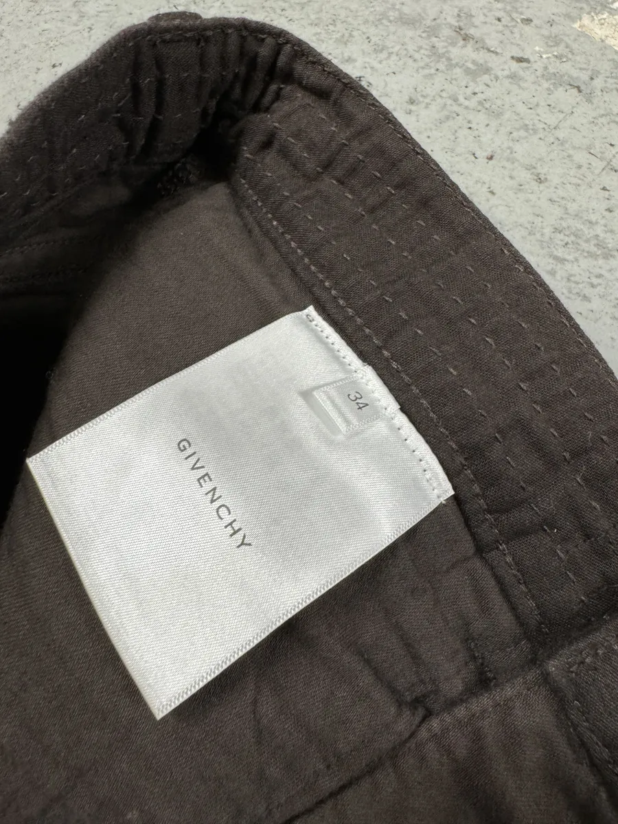 SS2021 Givenchy Brown 2 Zips Distressed Biker Pants - Image 10