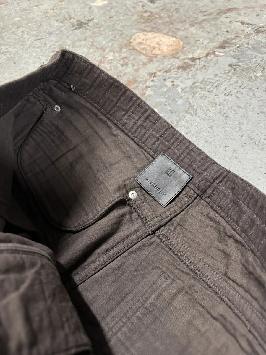 SS2021 Givenchy Brown 2 Zips Distressed Biker Pants - Image 11