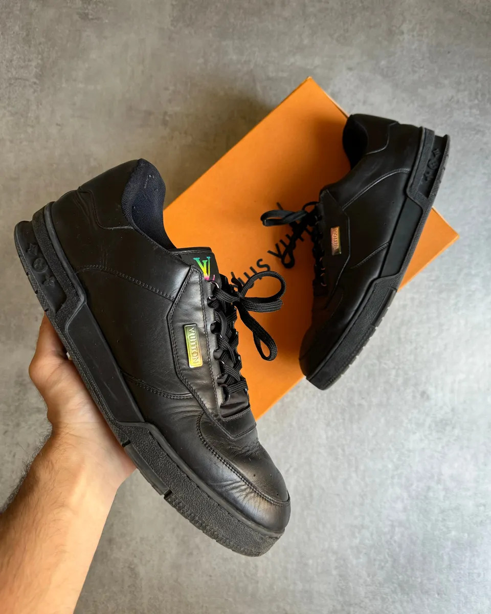 SS2021 Louis Vuitton Trainer Black Iridescent Leather Shoes