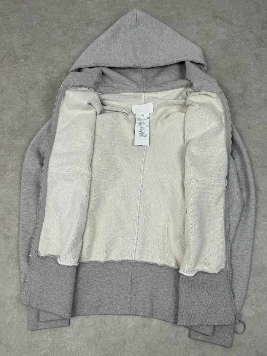 SS2021 Maison Margiela Grey Oversized Zip-up Hoodie - Image 10