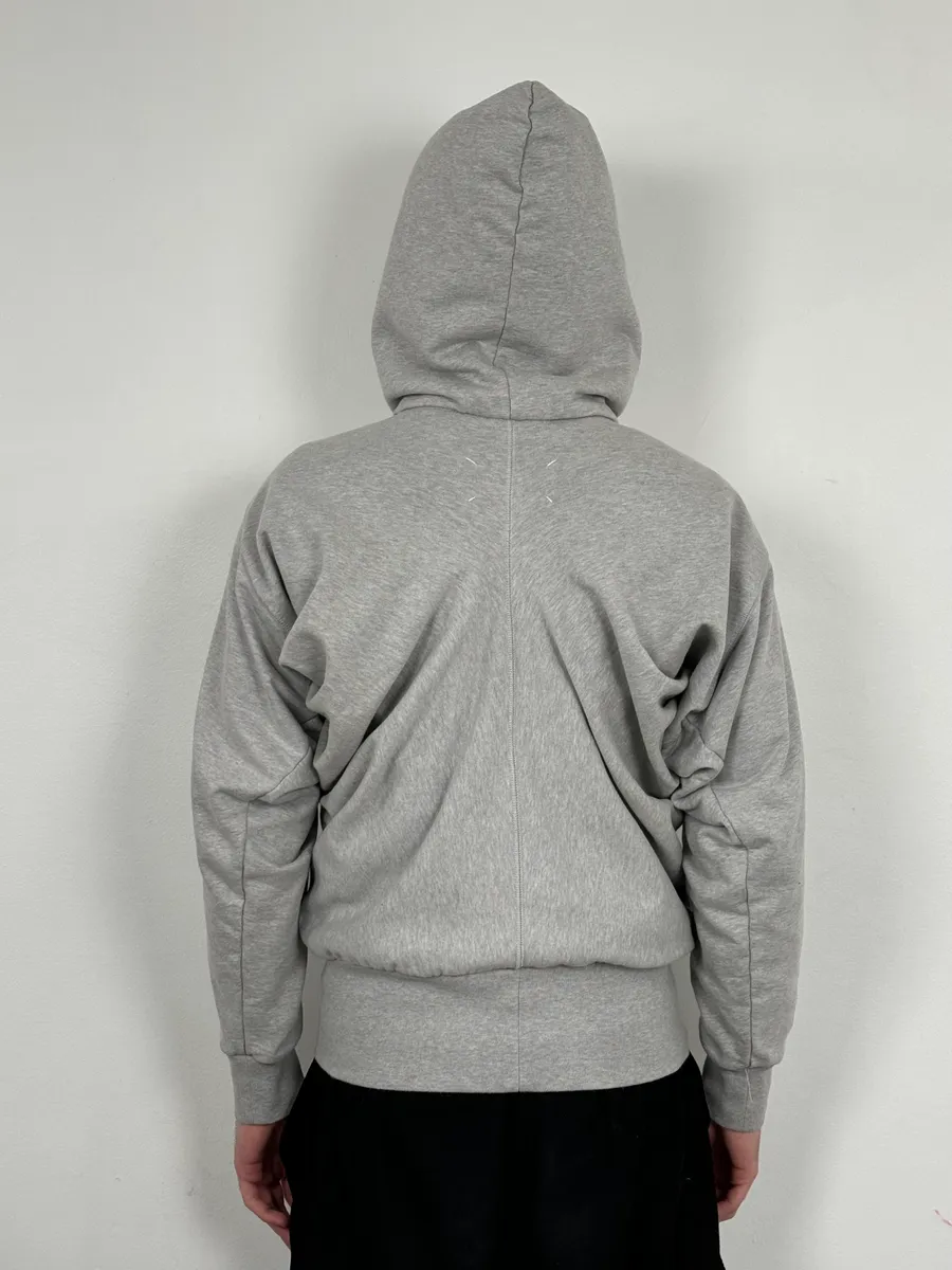 SS2021 Maison Margiela Grey Oversized Zip-up Hoodie - Image 3