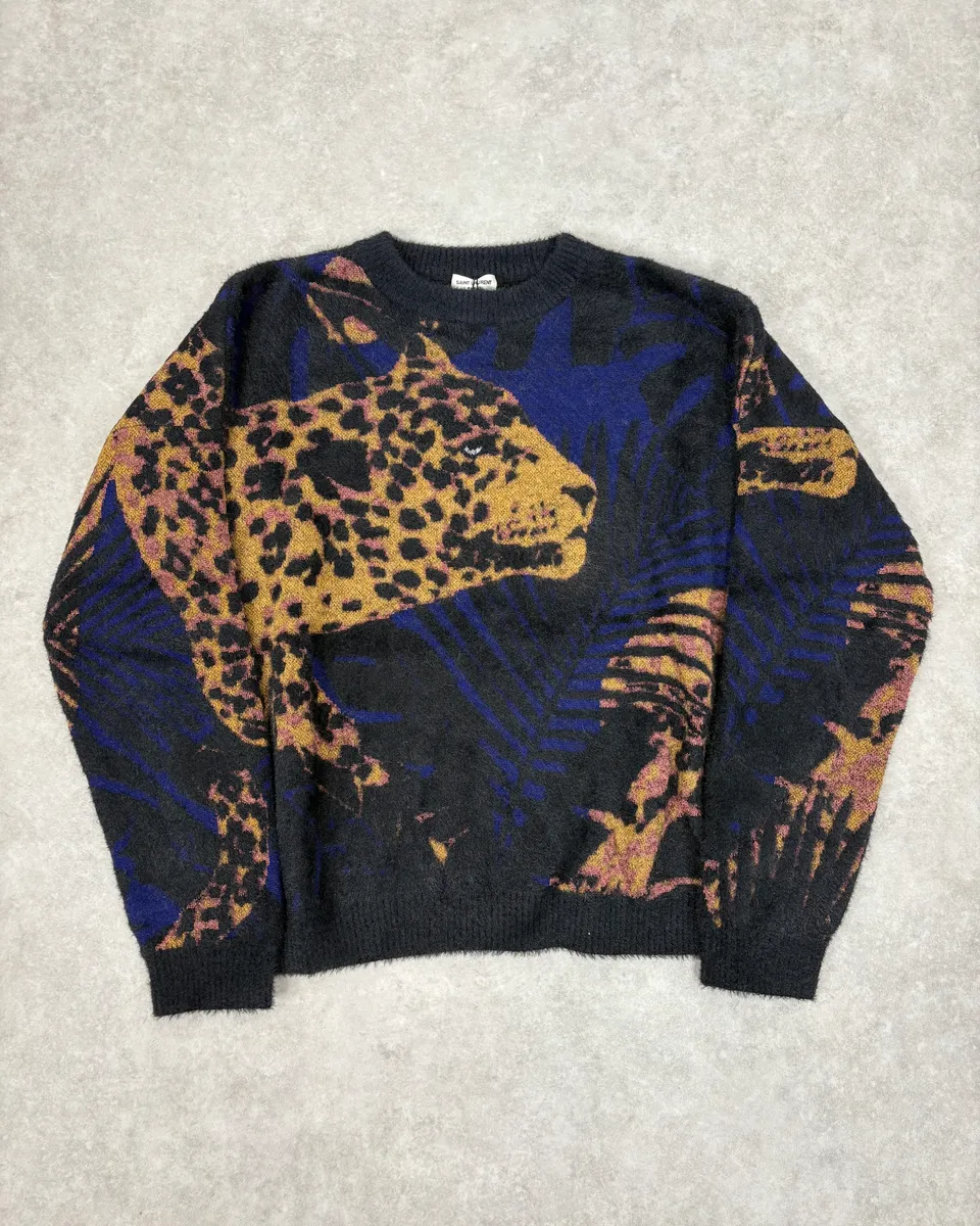 SS2021 Saint Laurent Black & Blue Guepar Sweater