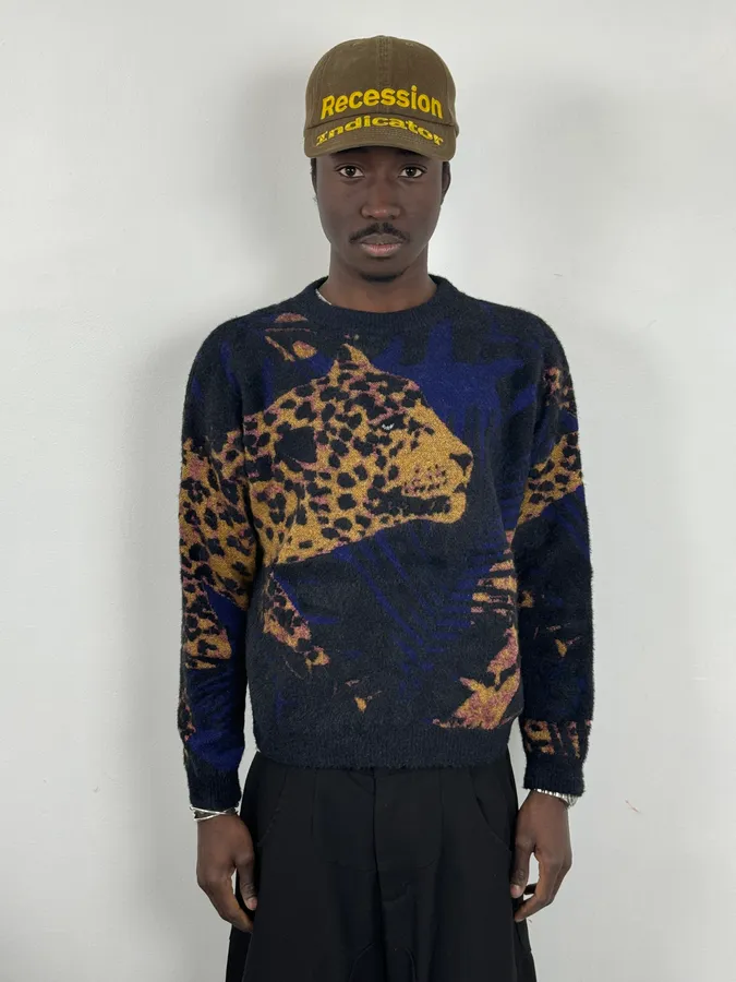 SS2021 Saint Laurent Black & Blue Guepar Sweater - Image 2