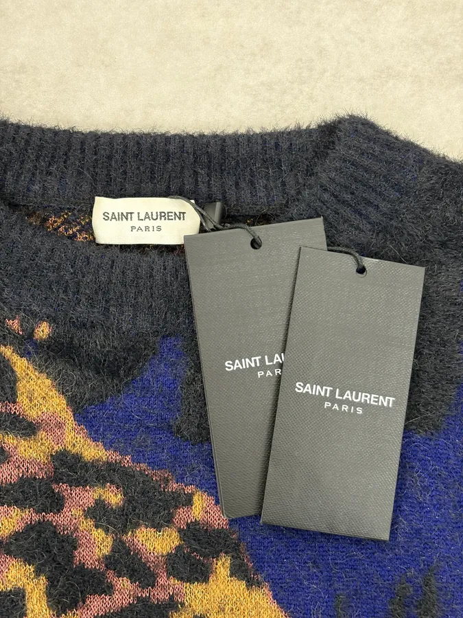 SS2021 Saint Laurent Black & Blue Guepar Sweater - Image 7