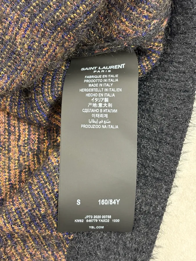 SS2021 Saint Laurent Black & Blue Guepar Sweater - Image 8