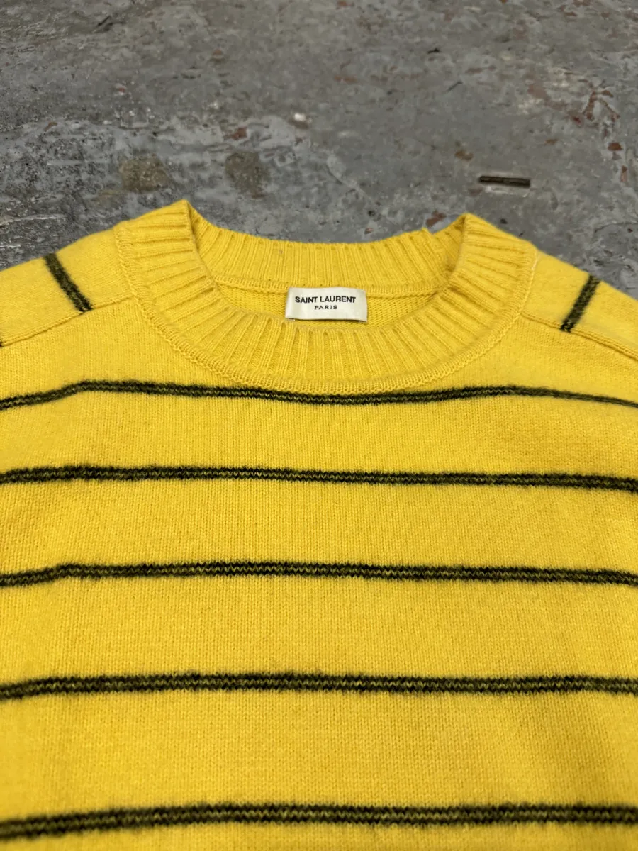 SS2021 Saint Laurent Yellow Lines Sweater - Image 6