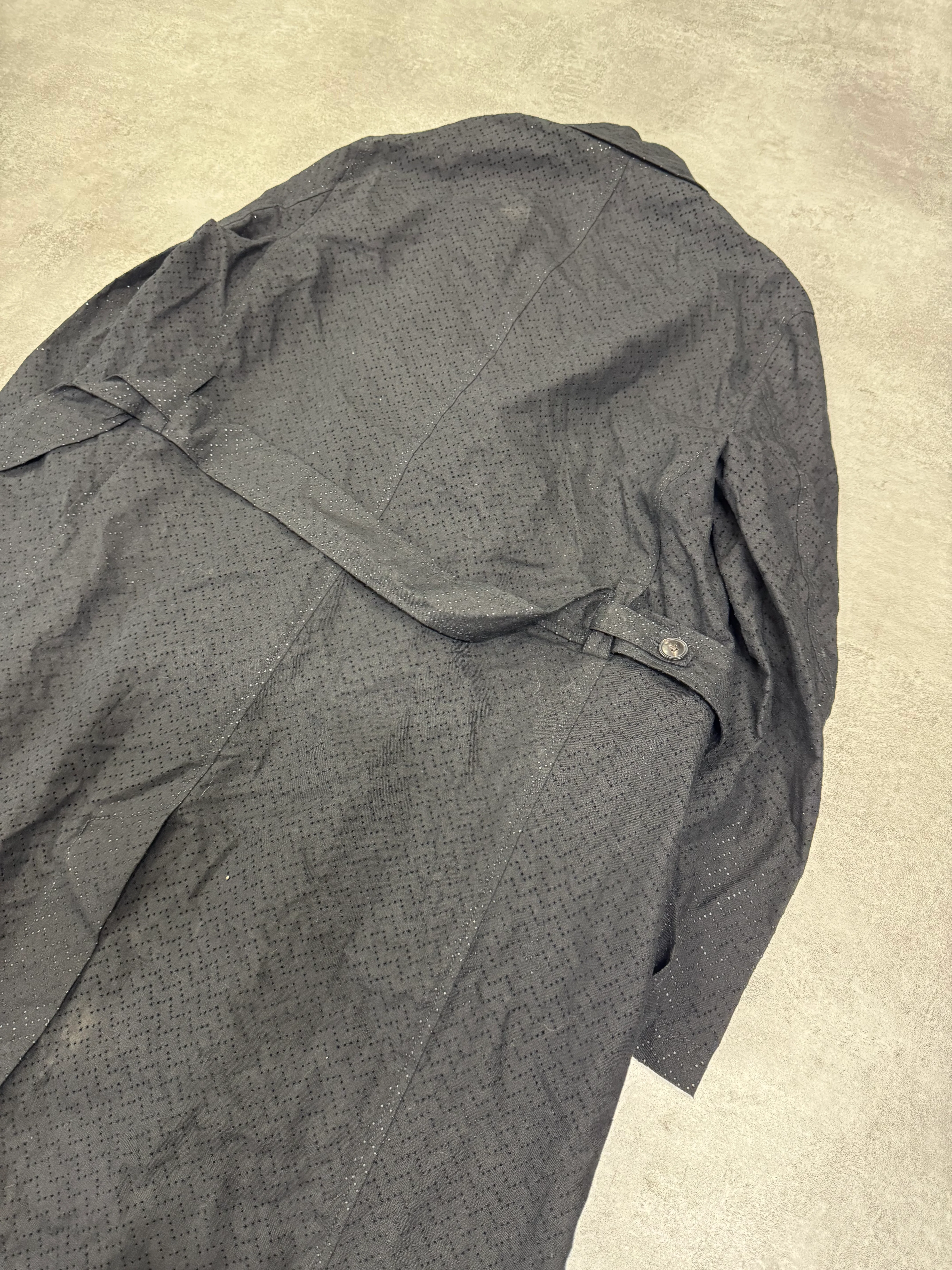 SS2022 Emporio Armani Black Linen Trench Coat - Image 11