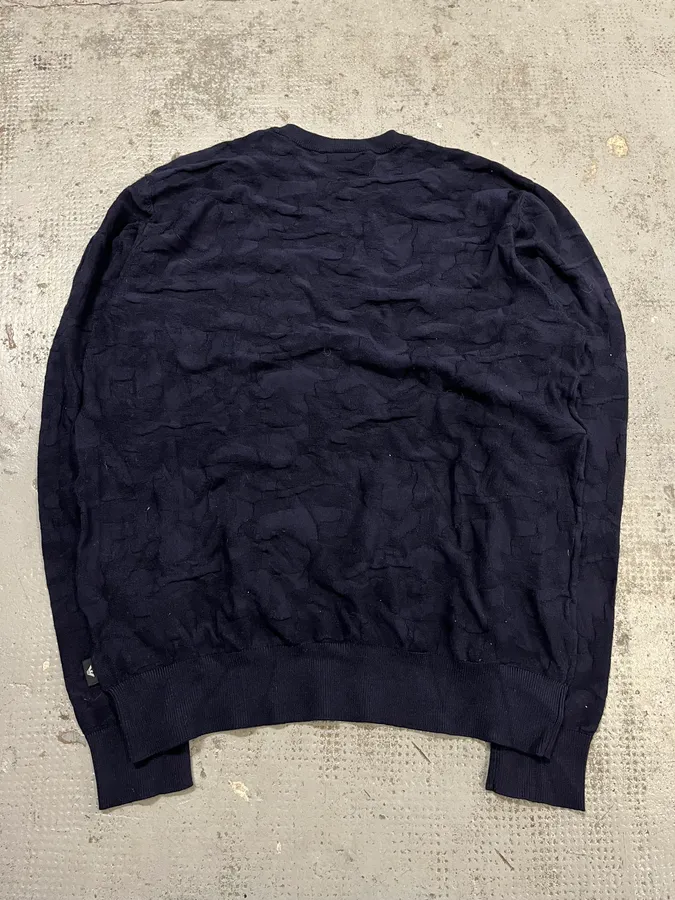 SS2022 Emporio Armani Military Camo Relief Navy Blue Sweater - Image 4
