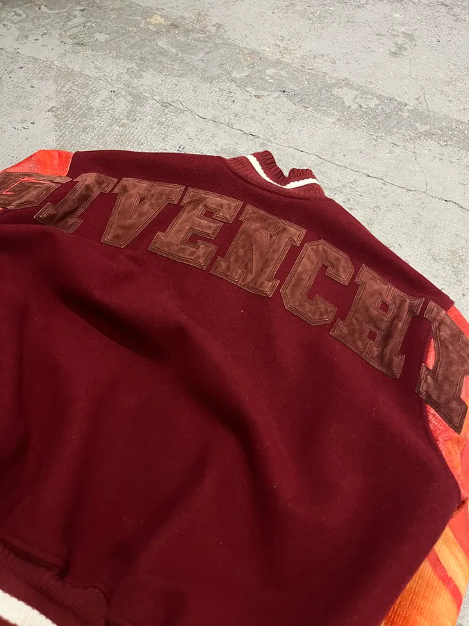 SS2022 Givenchy Josh Smith Demon Abstract Paint Orange Teddy Bomber Jacket - Image 8