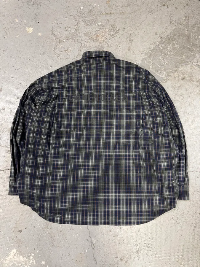 SS2023 Balenciaga Oversized Green Tartan Shirt - Image 3