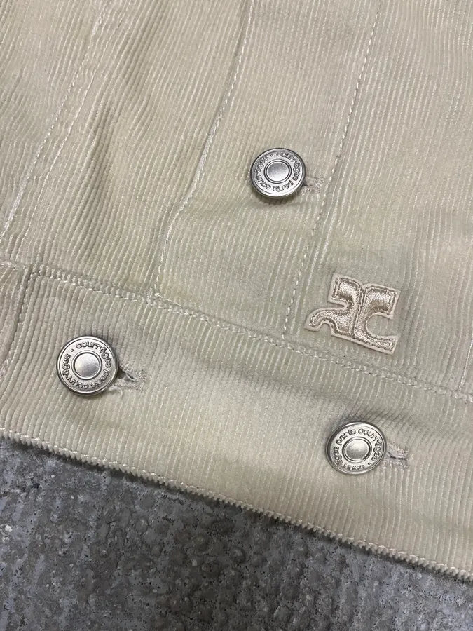 SS2023 Courreges Beige Velvet Bondage Jacket - Image 9