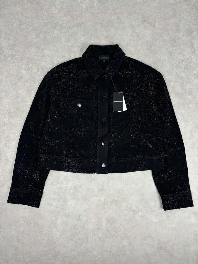SS2023 Emporio Armani Black Denim Multi-Pocket Denim Jacket