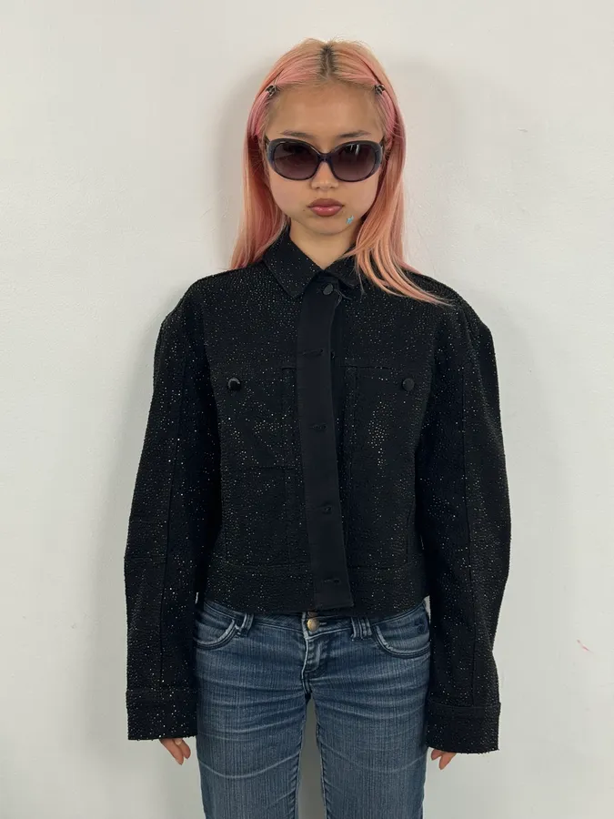 SS2023 Emporio Armani Black Denim Multi-Pocket Denim Jacket - Image 2