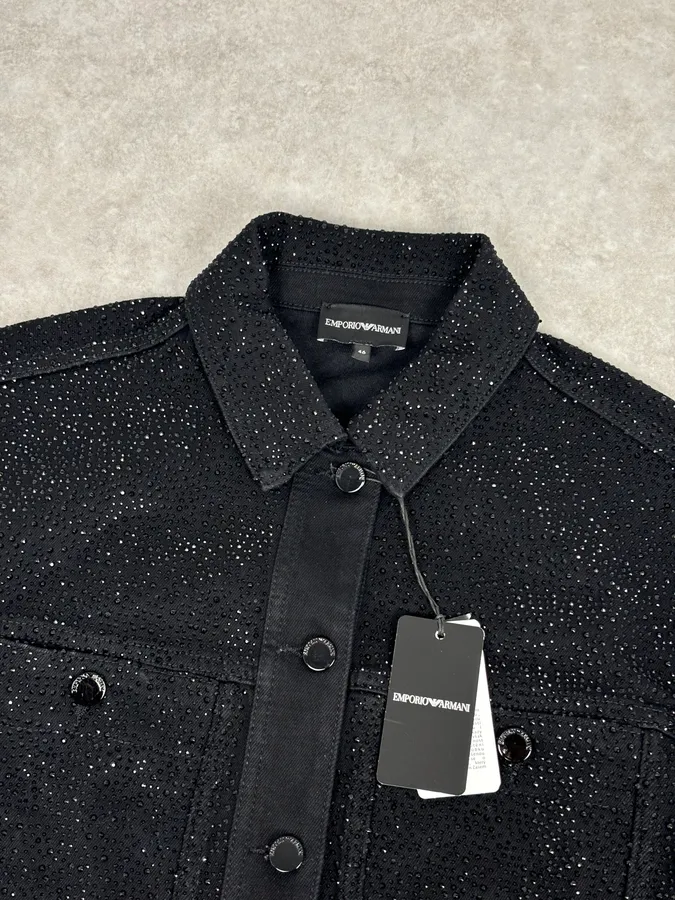 SS2023 Emporio Armani Black Denim Multi-Pocket Denim Jacket - Image 5