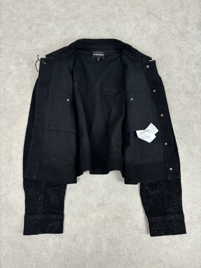 SS2023 Emporio Armani Black Denim Multi-Pocket Denim Jacket - Image 8