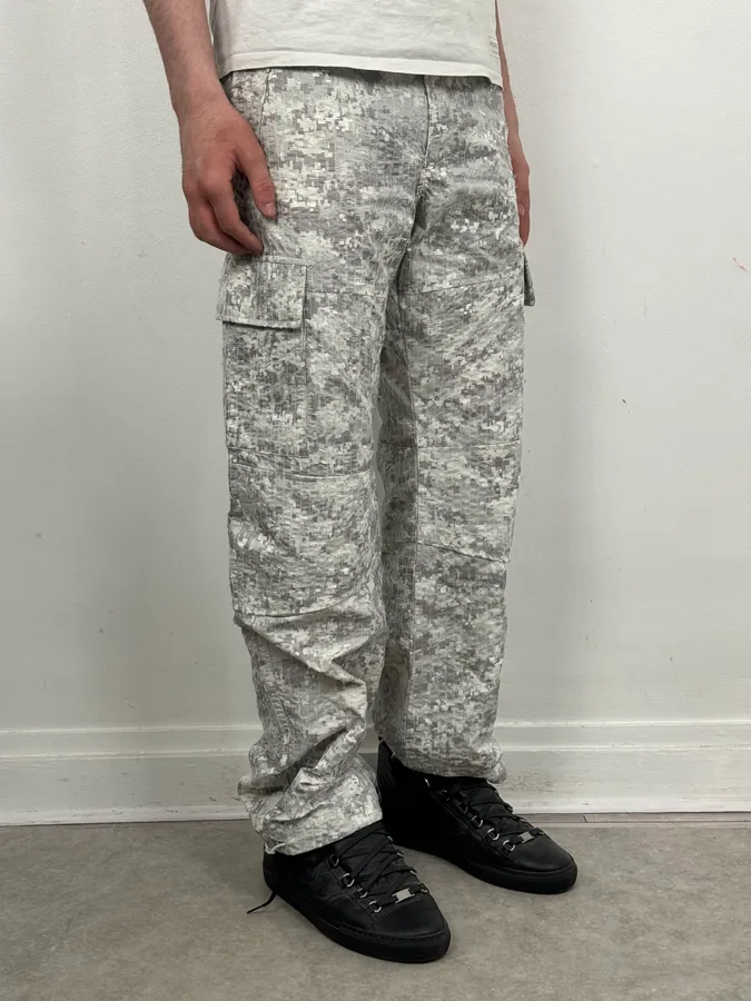 SS2023 Givenchy Camo White Distressed Cargo Pants - Image 4