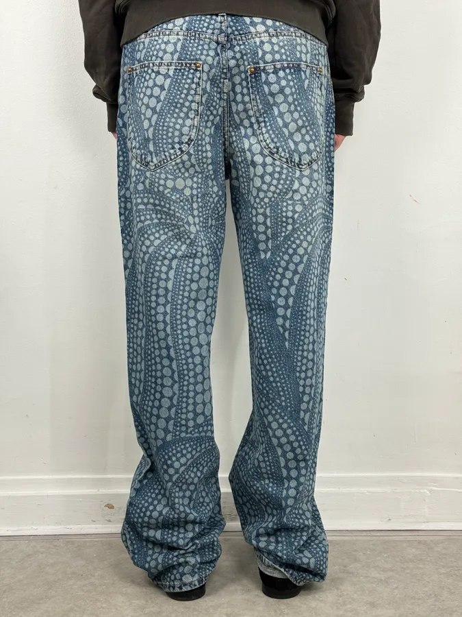 SS2023 Louis Vuitton X Yayoi Kusama Blue Abstract Denim Jeans - Image 4
