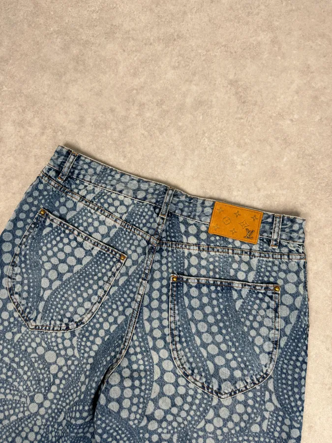 SS2023 Louis Vuitton X Yayoi Kusama Blue Abstract Denim Jeans - Image 8
