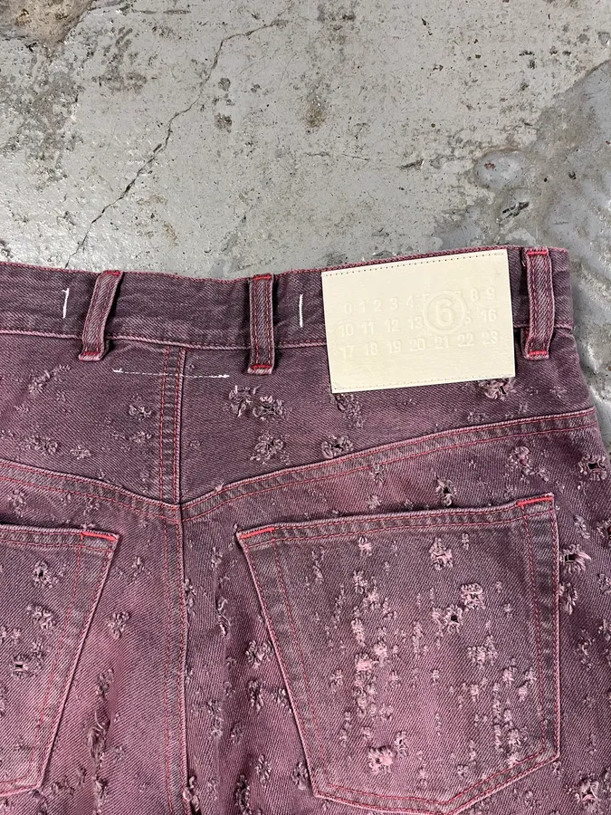 SS2023 Maison Margiela Pink Distressed Holes Jeans - Image 8