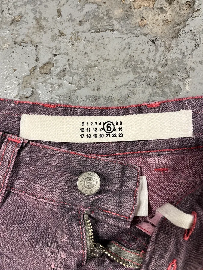 SS2023 Maison Margiela Pink Distressed Holes Jeans - Image 9
