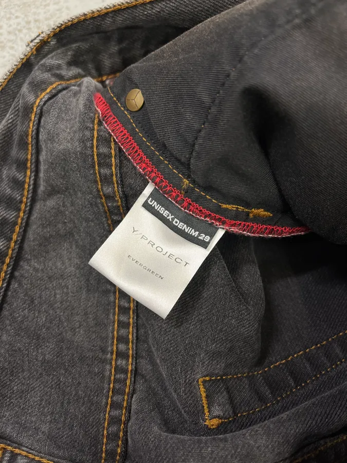 SS2023 Y/Project Cow-Boy Brut Grey Astro Denim Jeans - Image 13