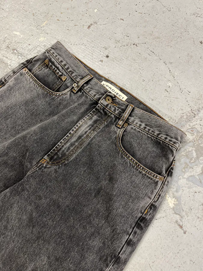 SS2023 Y/Project Cow-Boy Brut Grey Astro Denim Jeans - Image 6