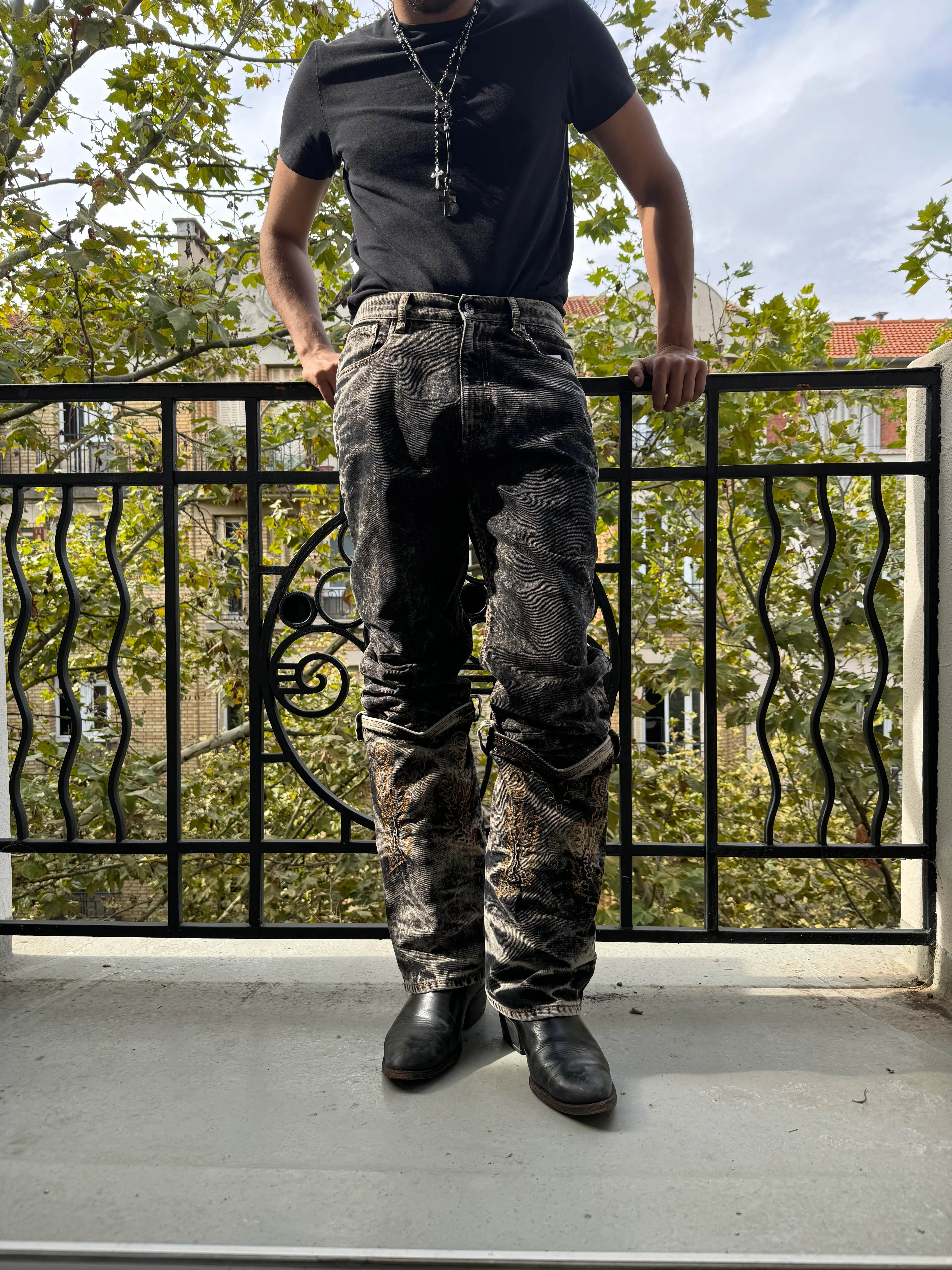 SS2023 Y/Project Cow-Boy Future Grey Astro Denim Jeans - Image 3