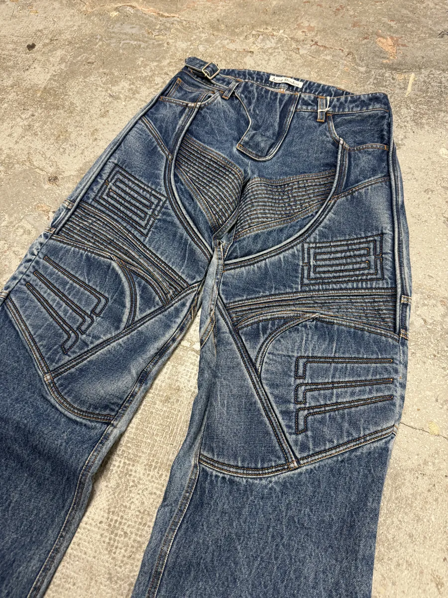 SS2024 Acne studios Blue Biker Piker Denim Jeans - Image 6