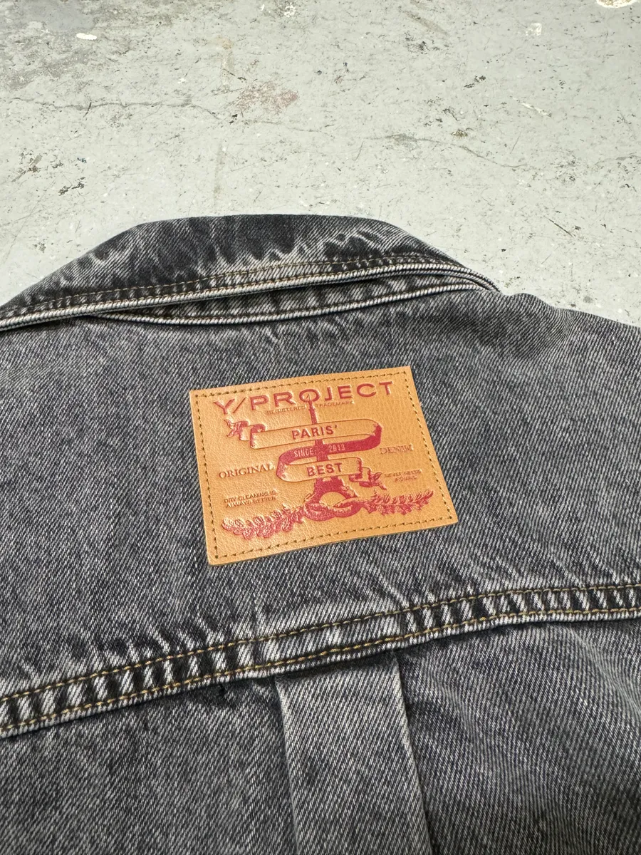 SS2025 Y/Project Grey Denim Layered Buttoned Shirt - Image 6