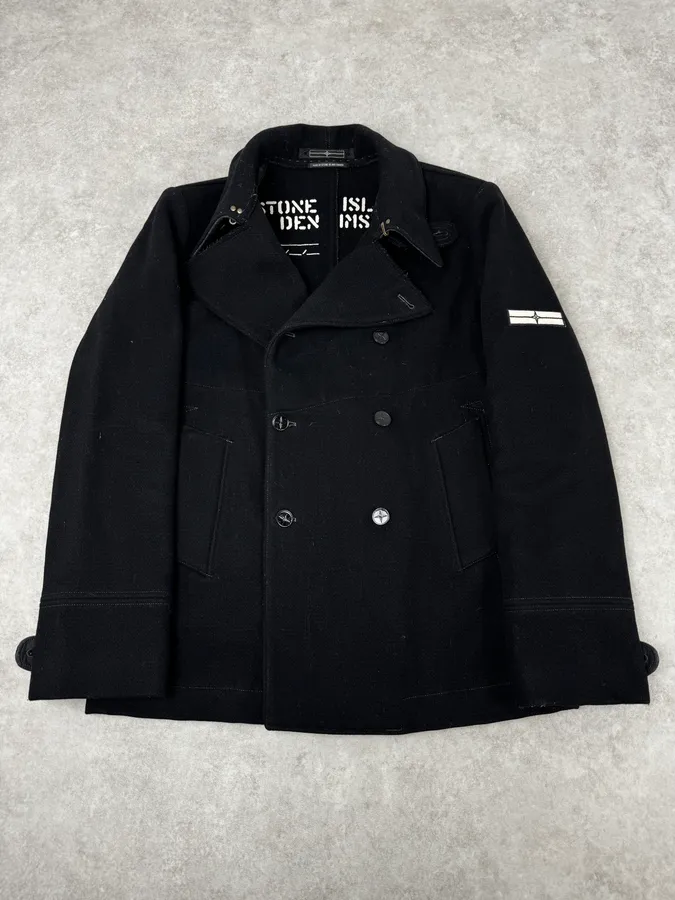 Stone Island Black Classy Caban Wool Jacket
