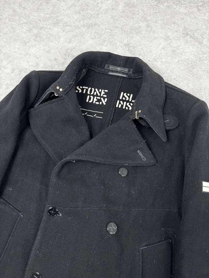 Stone Island Black Classy Caban Wool Jacket - Image 5