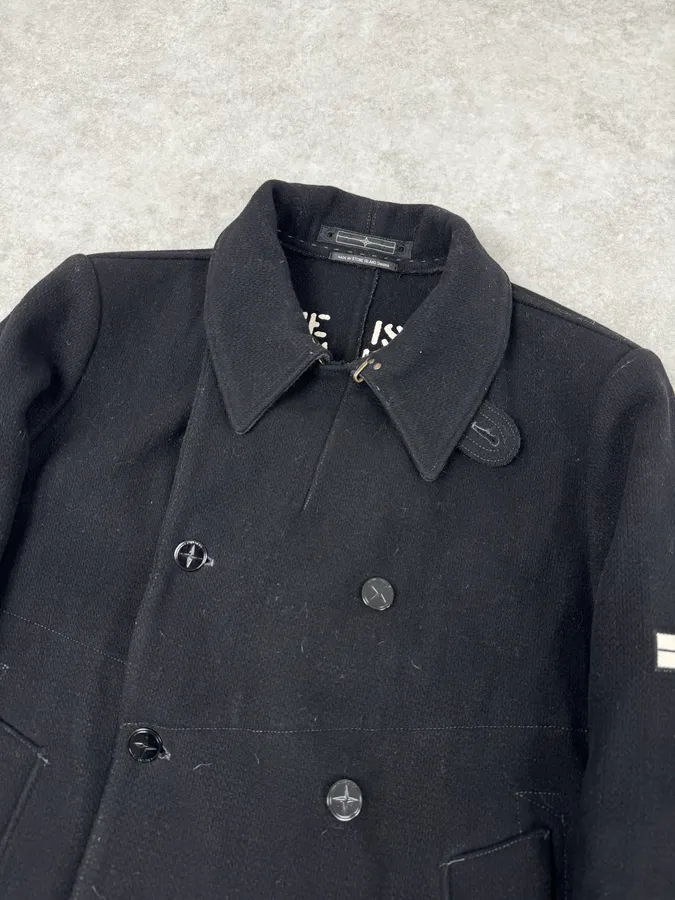 Stone Island Black Classy Caban Wool Jacket - Image 6