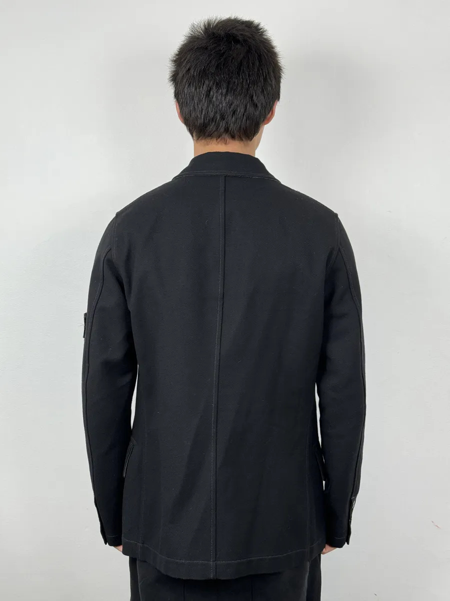 Stone Island Black Wool Classy Caban Jacket - Image 4