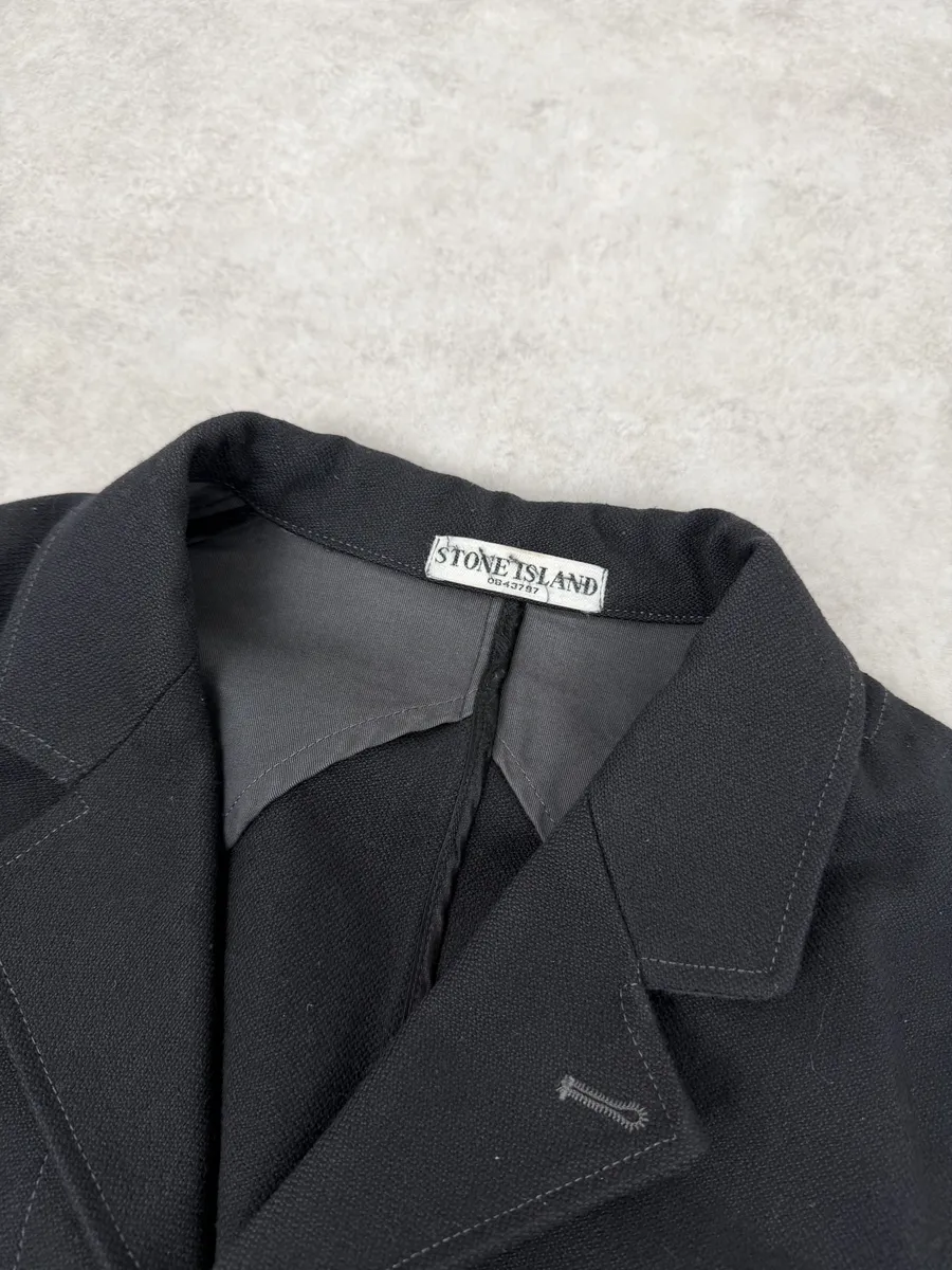 Stone Island Black Wool Classy Caban Jacket - Image 5