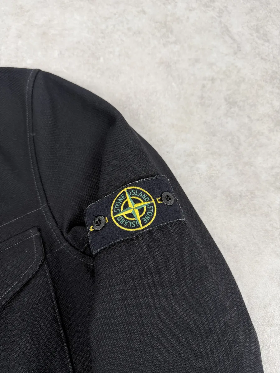 Stone Island Black Wool Classy Caban Jacket - Image 6