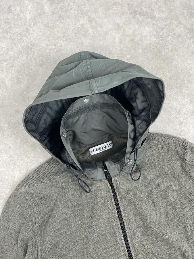 Stone Island Khaki Cotton Zip-Up Jacket - Image 8