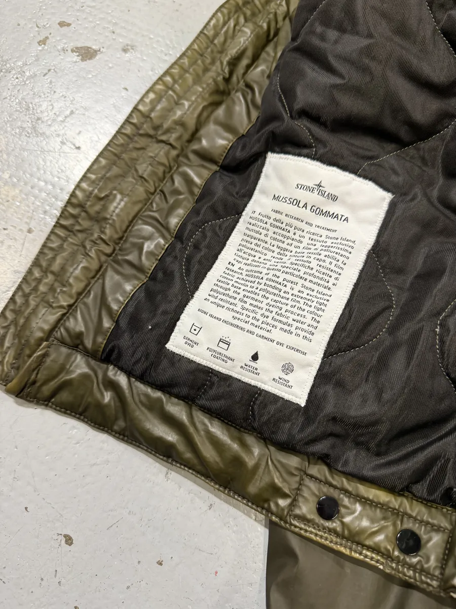 Stone Island Mussola Gommata Camo Green Nylon Puffer Jacket - Image 7