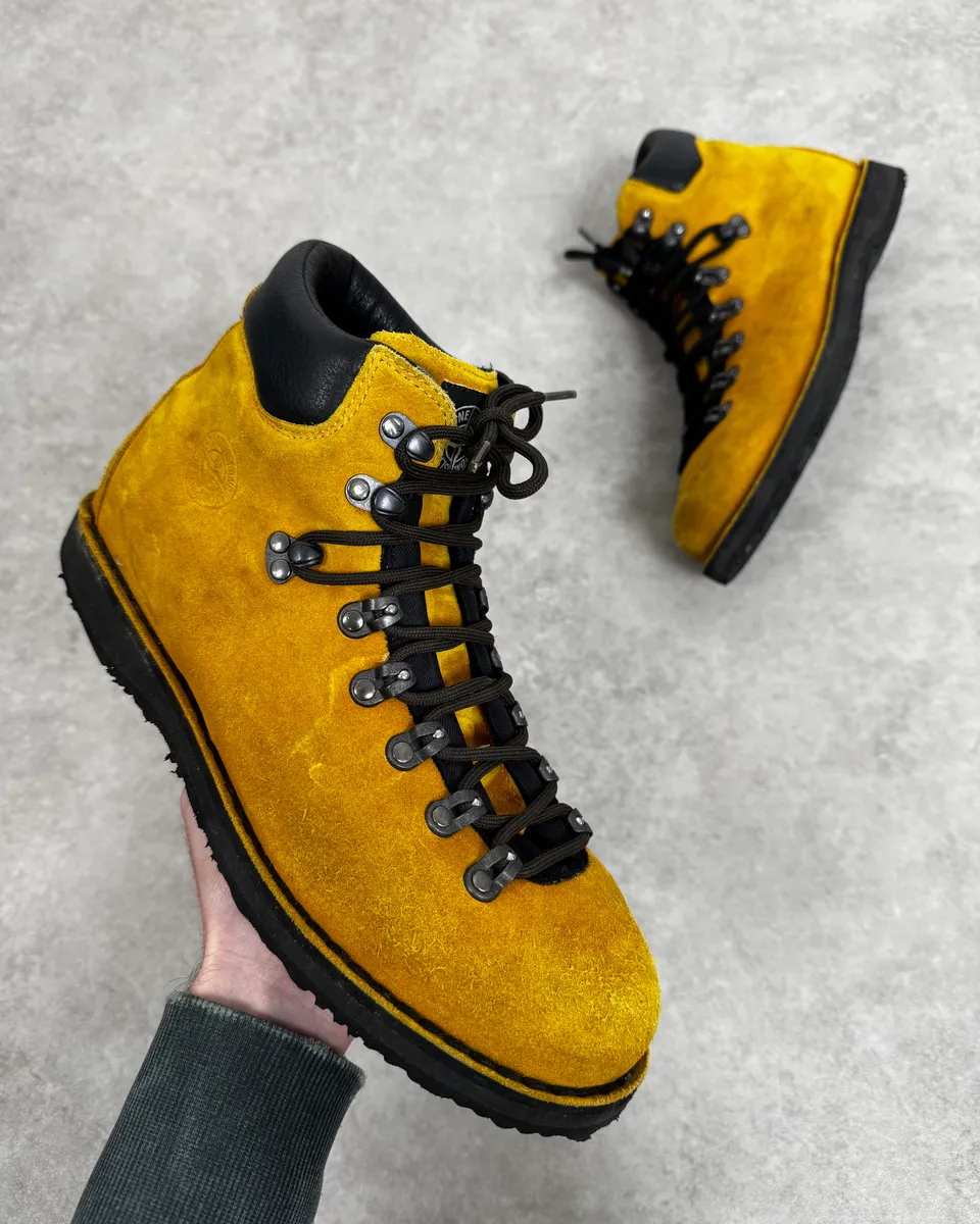 Stone Island Yellow Mustard Suede Hiking Boots