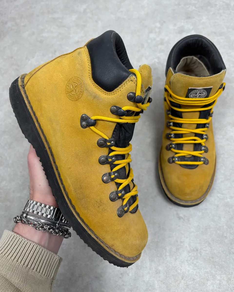 Stone Island Yellow Suede Leather Boots