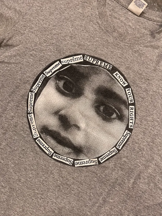 Supreme Grey Know Your Rights T-Shirt - Image 5