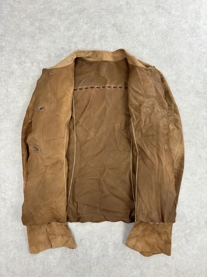 Sylvie Schimmel Brown Eroded Suede Shirt - Image 7