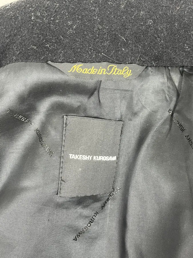 Takeshy Kurosawa Black Wool Minimalist Japanese Jacket - Image 12