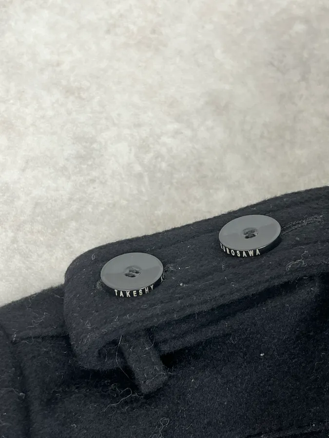 Takeshy Kurosawa Black Wool Minimalist Japanese Jacket - Image 9