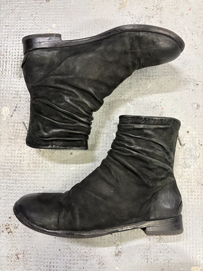 The Last Conspiracy Black Crumpled Leather Boots - Image 4