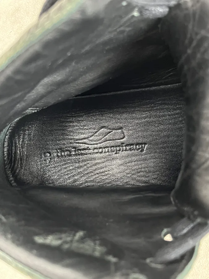 The Last Conspiracy Black Leather Crocodile Embossed High Sneakers - Image 8
