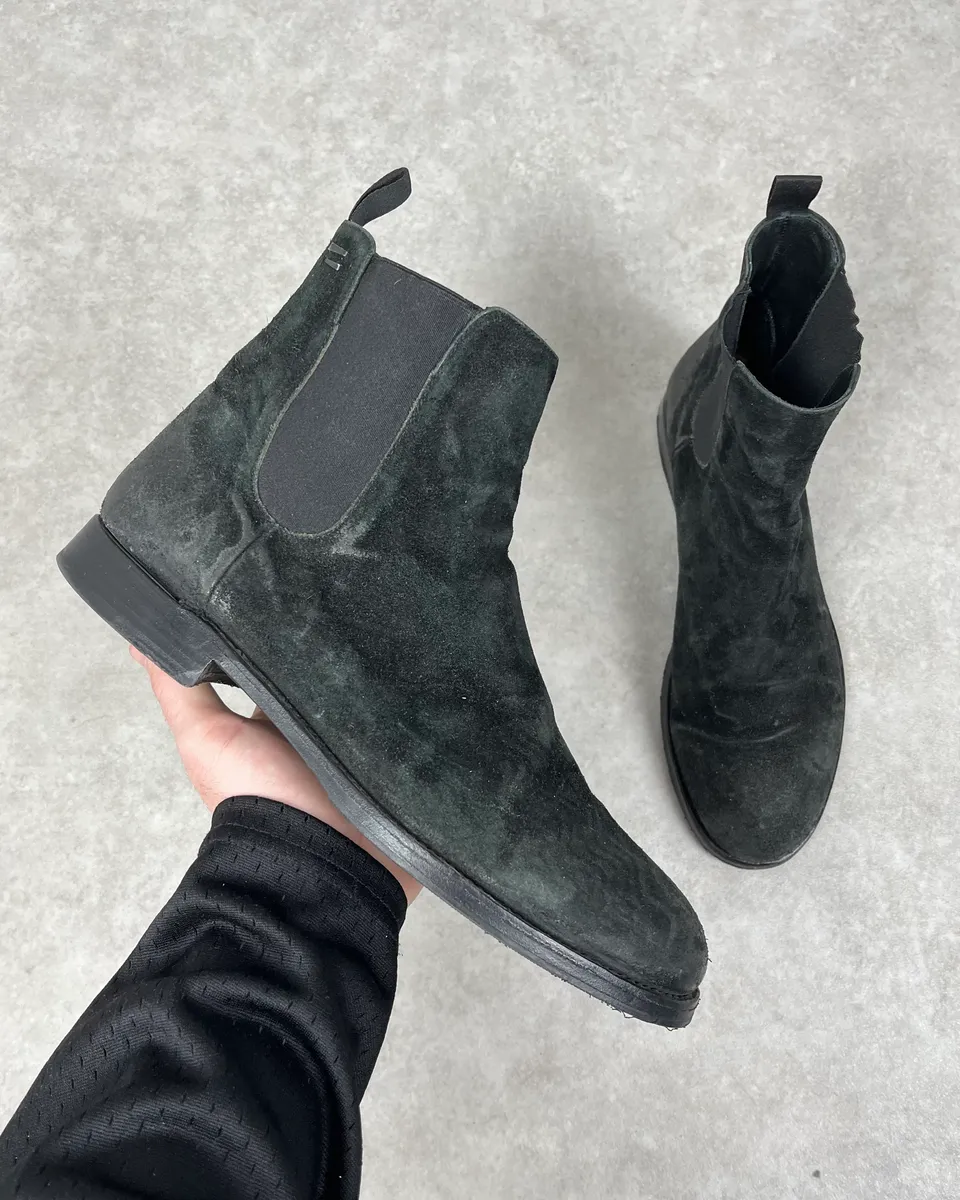 The Last Conspiracy Black Suede Leather Chelsea Boots