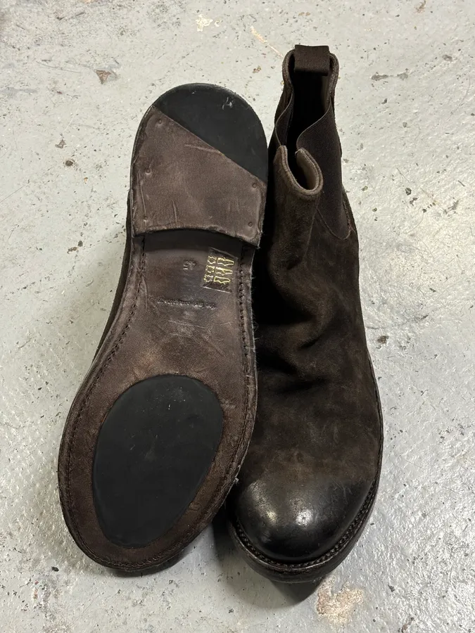 The Last Conspiracy Brown Eroded Suede Leather Chelsea Boots - Image 12