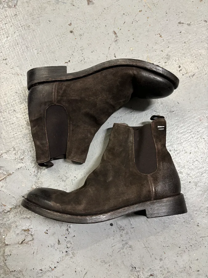 The Last Conspiracy Brown Eroded Suede Leather Chelsea Boots - Image 8