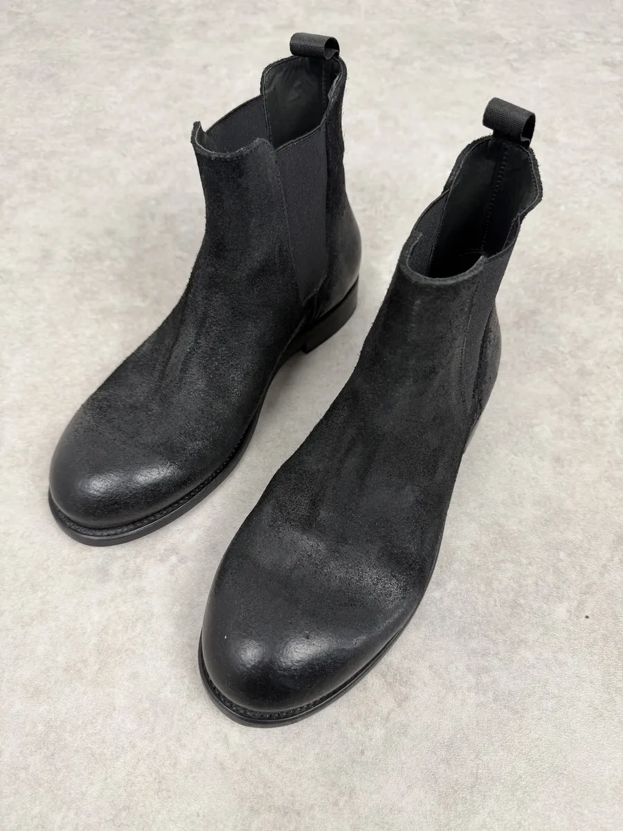 The Last Conspiracy GoodYear Black Eroded Leather Boots - Image 4